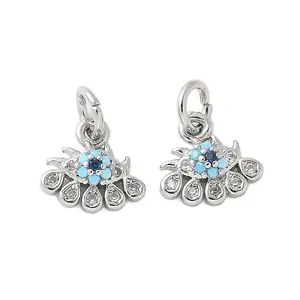 Brass Micro Pave Cubic Zirconia Charms