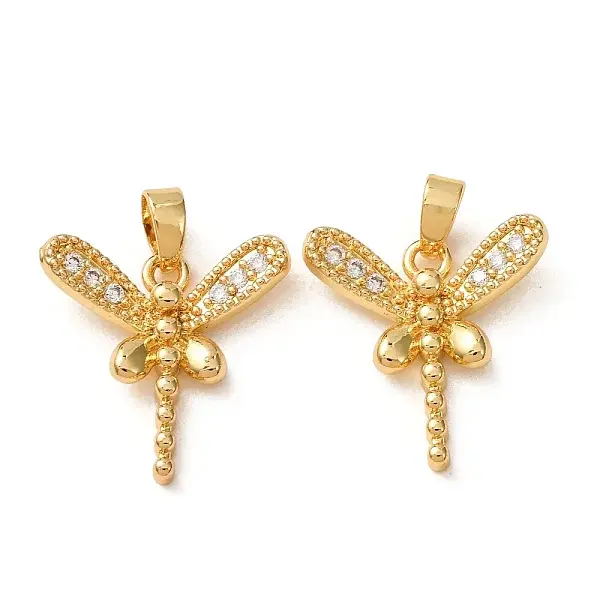 Brass Micro Pave Clear Cubic Zirconia Pendants
