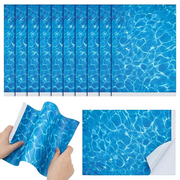 12 Sheets Coated Paper Water Ripple Stickers