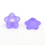Chunky Indigo Transparent Frosted Flower Acrylic Beads