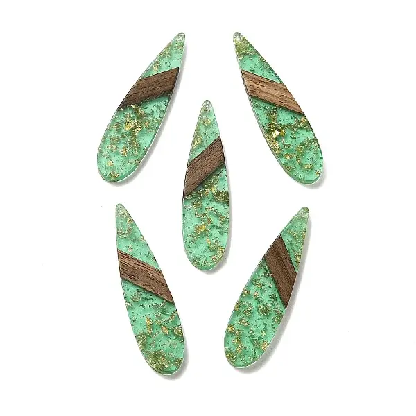 Transparent Resin & Walnut Wood Big Pendants