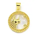 Brass Micro Pave Clear Cubic Zirconia Pendants