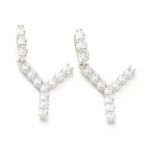 Brass Micro Pave Clear Cubic Zirconia Pendants