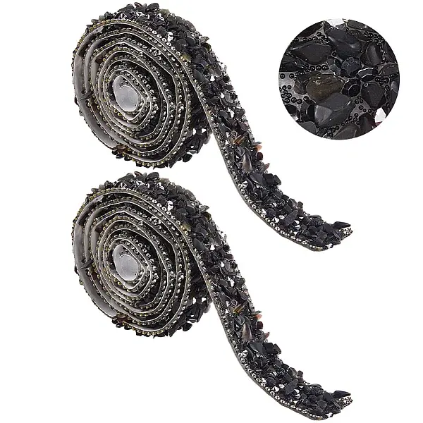 Resin Rhinestone Crystals Beaded Trim