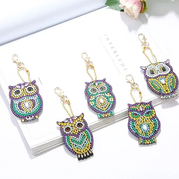 DIY Owl Keychain Diamond Painting Kits