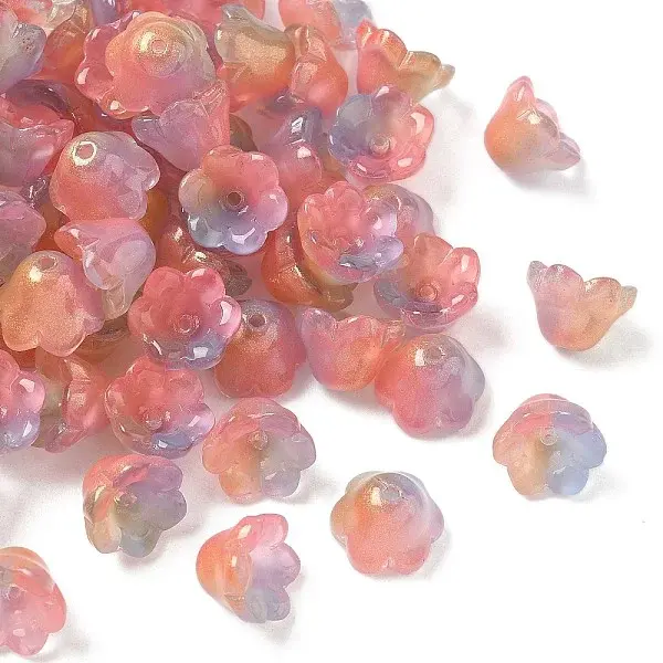 Transparent Glass Beads Caps