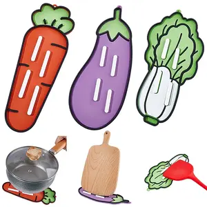 3Pcs 3 Styles Silicone Vegetable Pot Lid Storage Mat
