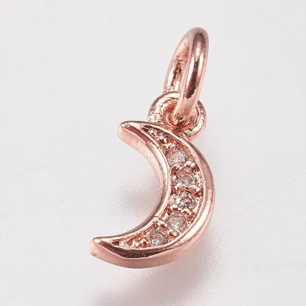 Brass Micro Pave Cubic Zirconia Charms