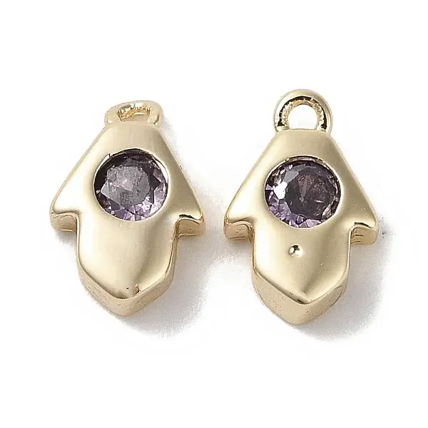 Brass Micro Pave Cubic Zirconia Charms