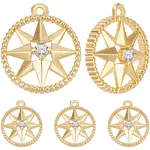 10Pcs Brass Micro Pave Clear Cubic Zirconia Charms