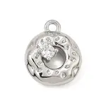 Brass Micro Pave Clear Cubic Zirconia Charms
