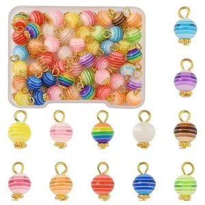 50Pcs Transparent Stripe Resin Charms