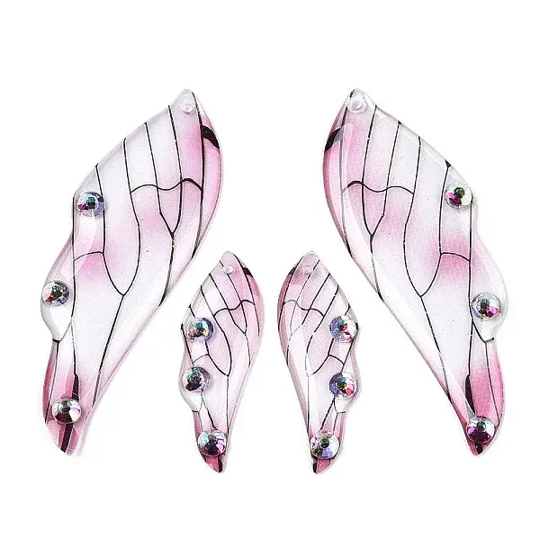 Transparent Epoxy Resin Pave Rhinestone Big Pendants