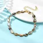 Natural Paua Shell & Brass Beaded Bracelets for Women