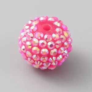 AB Color Plated Acrylic Rhinestone Beads