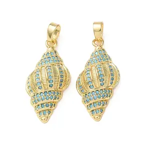 Brass Micro Pave Cubic Zirconia Pendants