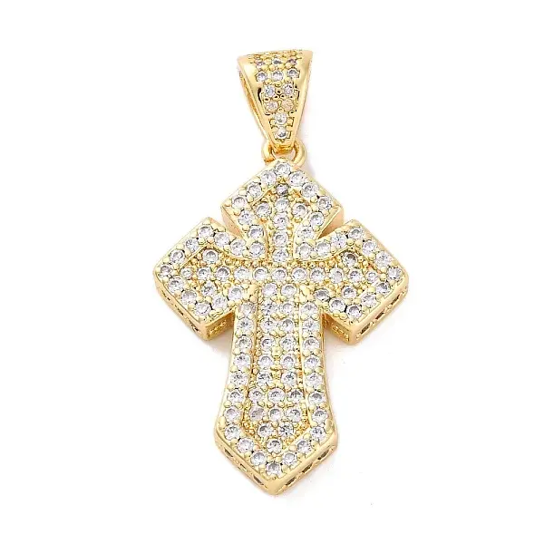 Brass Micro Pave Cubic Zirconia Pendants