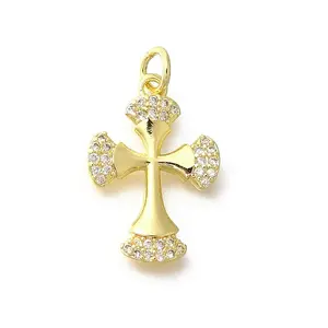 Brass Micro Pave Clear Cubic Zirconia Pendants