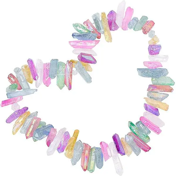 Electroplated Natural Quartz Crystal Beads Strands