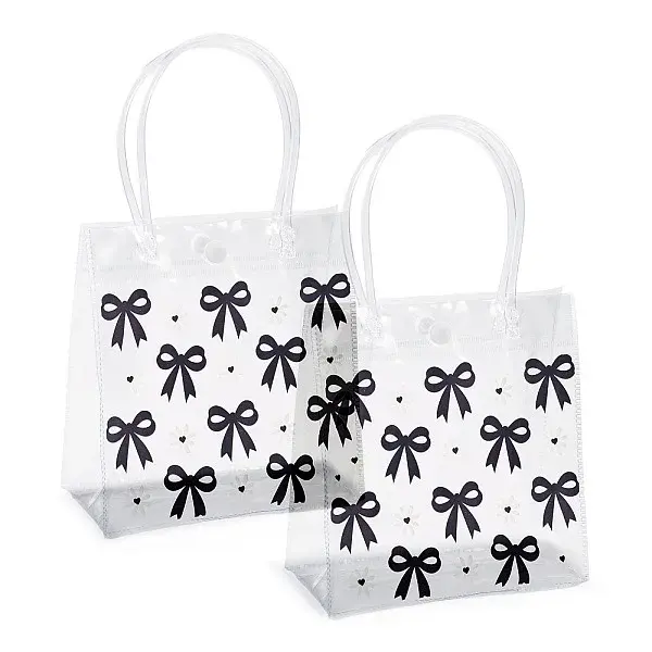 Rectangle Transparent Printed PVC Plastic Gift Tote Bags
