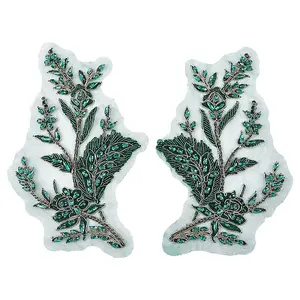 1 Pair Glass Rhinestone Flower Appliques