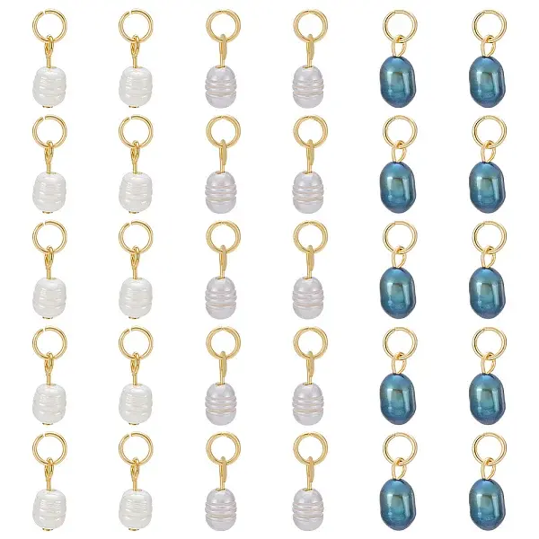 30Pcs 3 Colors Natural Pearl Pendants