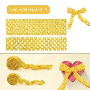 2 Rolls 2 Sizes Polyester Elastic Ribbon