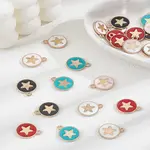 30Pcs 5 Colors Alloy Enamel Pendants