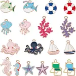 72Pcs 18 Styles Alloy Enamel Pendants