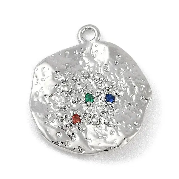 Brass Micro Pave Cubic Zirconia Pendants