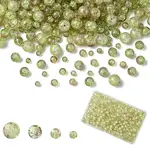 400Pcs 4 Styles Spray Painted Crackle Glass Beads