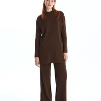 LC Waikiki LCW Women's Elastic Waist Plain Knitted Trousers