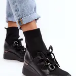 Boto Dámské Botky Na Koturnu Se Soketou Černé Helladina