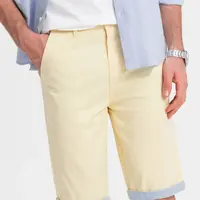 Ombre Men's chinos shorts with contrasting turn-up
