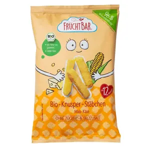 FRUCHTBAR Bio kukuřičné křupky se sýrem nesolené 12m+ 30 g