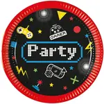 Talířky papírové Gaming Party 19,5 cm 8 ks