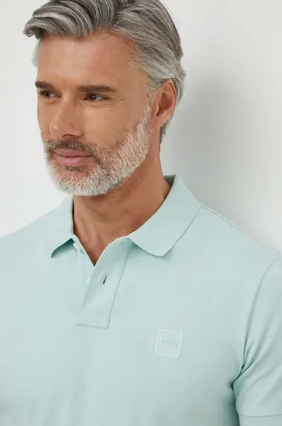 BOSS Orange polo tričko pánske bavlnené s elastanom Passenger