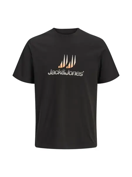 JACK & JONES Tričko 'JCOECHO'  marhuľová / čierna / biela