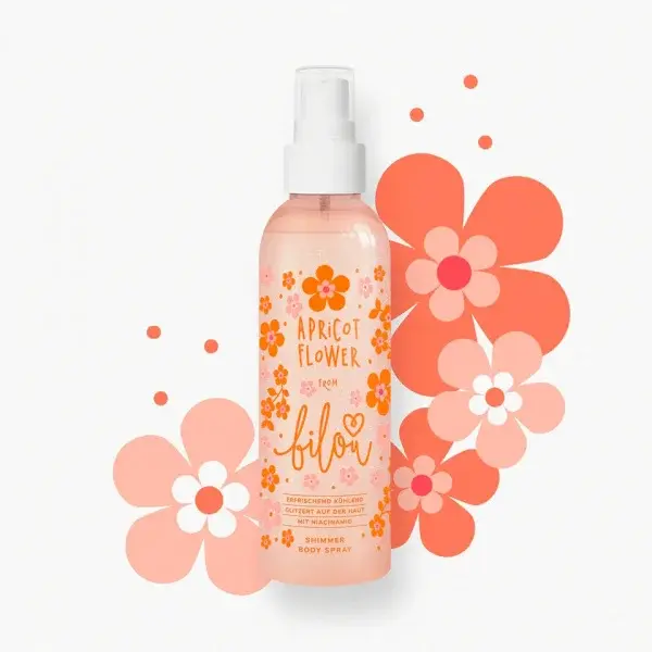 Bilou Třpytivý tělový sprej Apricot Flower třpytivý tělový sprej 150 ml