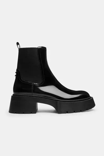 Nízké kozačky Coach Leah Platform dámské, černá barva, na podpatku, CCH90