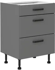 Spodní skříňka Nessa 60 D 3S BB - Premium Box Barva korpusu: Antracit, Barva dvířek: Antracit