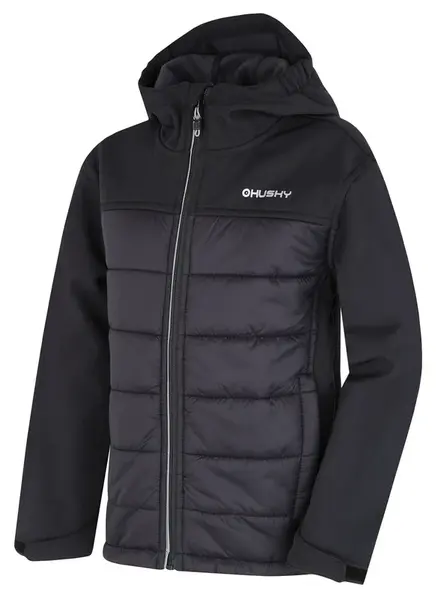 Husky Swany K 164-170, black Dětská softshell plněná bunda