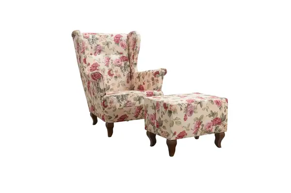 Křeslo Rojal s taburetem Sandiano 2108 Provedení: Pouze křeslo, Nožičky: Černé, látka: Sandiano 2108