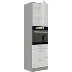 Vysoká skříňka pro vestavnou troubu 60 DPS-210 3S 1F - Premium Box Barva korpusu: Šedá, Barva dvířek: Bílý lesk (Blanka)