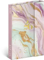 Týdenní magnetický diář 2026 Růžový mramor