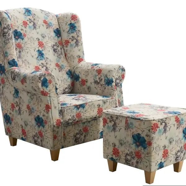 Křeslo As s taburetem 1390/01 Provedení: Křeslo + taburet, Nožičky: Přírodní dub