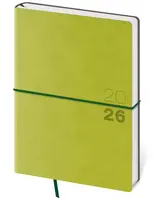 Týdenní diář 2026 A5 Flexio zelený s gumičkou