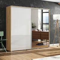 Šatní skříň Ska A7 XL Barva korpusu: Grafit, Rozměry: 200 cm, Dveře: Bílý lesk