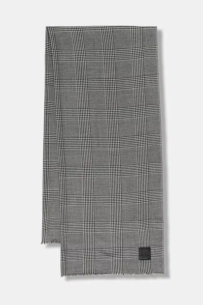 Vlněná šála Weekend Max Mara QUANTUM dámská, černá barva, vzorovaná, 2525546045600