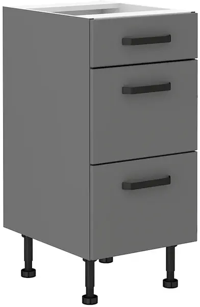 Spodní skříňka Nessa 40 D 3S BB - Premium Box Barva korpusu: Antracit, Barva dvířek: Antracit